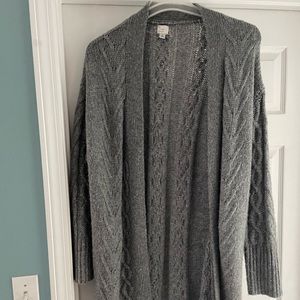 Long open cardigan